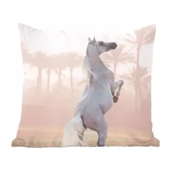 Декоративная подушка MuchoWow, диванная подушка, декоративная подушка для гостиной, 50 х 50 см, лошадь, песок, пальма, чехлы на подушки, украшение, спальня