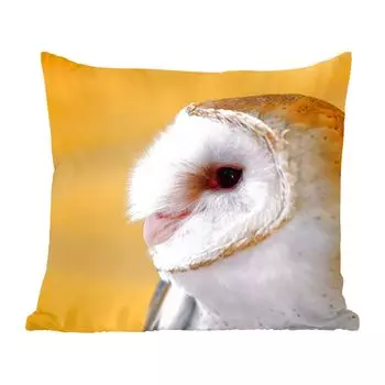 Декоративная подушка MuchoWow, диванная подушка, декоративная подушка для гостиной, 60 х 60 см, сова, желтый, животное, чехол на подушку, хлопчатобумажная ткань, декоративные чехлы на подушки