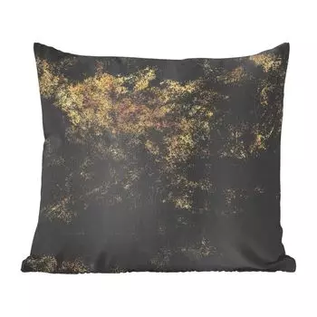 Декоративная подушка MuchoWow, диванная подушка, декоративная подушка для гостиной, 60 х 60 см, черный, золотой, винтажный, чехол на подушку, хлопчатобумажная ткань, декоративные чехлы на подушки