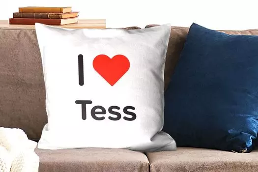 Декоративная подушка MuchoWow, диванная подушка, декоративная подушка для гостиной, 60 х 60 см, I love - Тесс - девушка - чехол на подушку - хлопчатобумажная ткань - декоративные наволочки