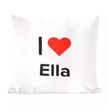 Декоративная подушка MuchoWow, диванная подушка, декоративная подушка для гостиной, 60 х 60 см, I love - Элла - девочка - чехол на подушку - хлопчатобумажная ткань - декоративные наволочки