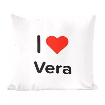 Декоративная подушка MuchoWow, диванная подушка, декоративная подушка для гостиной, 50 х 50 см, I love - Vera - Girl - чехлы на подушки - украшение - спальня