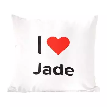 Декоративная подушка MuchoWow Диванная подушка Декоративная подушка для гостиной 60 x 60 см I Love - Jade - Girl - Чехол на подушку - Хлопчатобумажная ткань - Декоративные наволочки