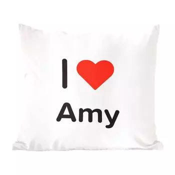 Декоративная подушка MuchoWow Диванная подушка Декоративная подушка для гостиной 45 x 45 см I Love - Amy - Girls - Чехлы для подушек - Декоративные чехлы для подушек - Декоративные чехлы для подушек