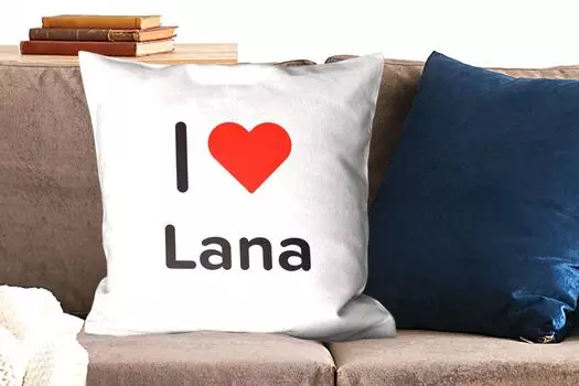 Декоративная подушка MuchoWow, диванная подушка, декоративная подушка для гостиной, 60 х 60 см, I love - Лана - девушка - чехол на подушку - хлопчатобумажная ткань - декоративные наволочки