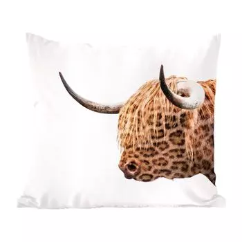 Декоративная подушка MuchoWow, диванная подушка, декоративная подушка для гостиной, 60 х 60 см, шотландский горец - Пантера - дизайн - чехол на подушку - хлопчатобумажная ткань - декоративные наволочки