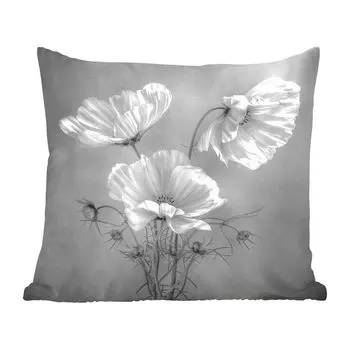 Декоративная подушка MuchoWow, диванная подушка, декоративная подушка для гостиной, 60 х 60 см, цветы - натюрморт - акварель - чехол на подушку - хлопковая ткань - декоративные наволочки