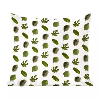 Декоративная подушка MuchoWow, диванная подушка, декоративная подушка для гостиной, 60 х 60 см, натуральный - листья - рисунок - чехол на подушку - хлопчатобумажная ткань - декоративные наволочки