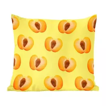 Декоративная подушка MuchoWow, диванная подушка, декоративная подушка для гостиной, 60 х 60 см, персиковый - пастель - узор - чехол на подушку - хлопчатобумажная ткань - декоративные наволочки