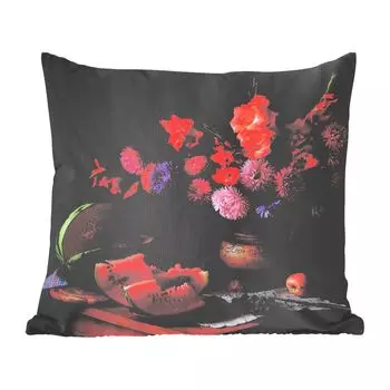 Декоративная подушка MuchoWow, диванная подушка, декоративная подушка для гостиной, 60 х 60 см, цвета - натюрморт - фрукты - чехол на подушку - хлопчатобумажная ткань - декоративные наволочки