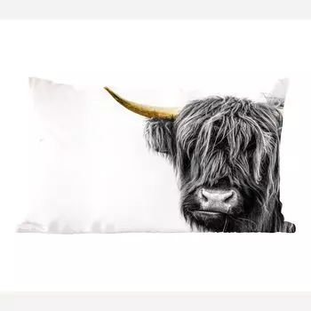 Декоративная подушка MuchoWow Диванная подушка Декоративная подушка для гостиной 60 x 40 см Шотландский горец - Белый - Черный и золотой - Чехлы на подушки - Декоративные чехлы на подушки - Декоративные чехлы на подушки