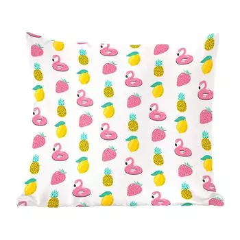 Декоративная подушка MuchoWow, диванная подушка, декоративная подушка для гостиной, 60 х 60 см, лето, фрукты, узор, чехол на подушку, хлопчатобумажная ткань, декоративные чехлы на подушки