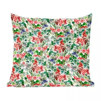 Декоративная подушка MuchoWow, диванная подушка, декоративная подушка для гостиной, 60 х 60 см, акварель - Рождество - омела - чехол на подушку - хлопчатобумажная ткань - декоративные наволочки