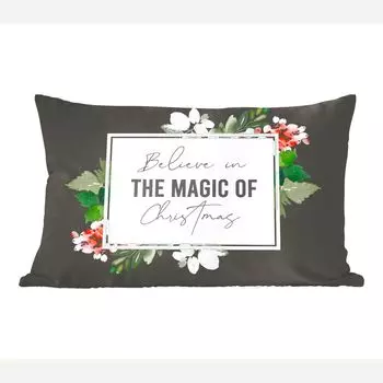 Декоративная подушка MuchoWow Диванная подушка Декоративная подушка для гостиной 60 x 40 см Цитата - Рождество - Волшебство - Чехлы на подушки - Декоративные чехлы на подушки - Декоративные чехлы на подушки