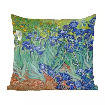 Декоративная подушка MuchoWow, диванная подушка, декоративная подушка для гостиной, 50 х 50 см, ирисы - Винсент Ван Гог - чехлы на подушки - украшение - спальня
