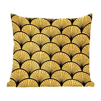 Декоративная подушка MuchoWow Диванная подушка Декоративная подушка для гостиной 50 x 50 см с золотым узором - Чехлы на подушки - Украшение - Спальня