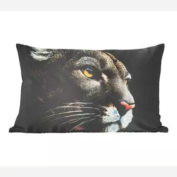 Декоративная подушка MuchoWow, диванная подушка, декоративная подушка для гостиной, 50 х 30 см, пума - дикие животные - портрет - чехлы на диванные подушки - без наполнителя