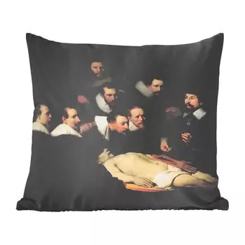 Декоративная подушка MuchoWow Диванная подушка Декоративная подушка для гостиной 40 x 40 см Урок анатомии от доктора. Николаес Тульп - Картина Рембрандта ван Рейна - Чехлы на диванные подушки - без наполнения
