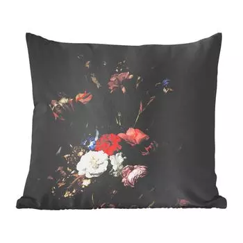 Декоративная подушка MuchoWow, диванная подушка, декоративная подушка для гостиной, 60 х 60 см, ваза с цветами - картина Рэйчел Рюйш - чехол на подушку - хлопчатобумажная ткань - декоративные чехлы на подушки