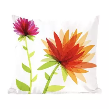 Декоративная подушка MuchoWow, диванная подушка, декоративная подушка для гостиной, 60 х 60 см, абстрактный цветочный узор, иллюстрация - чехол на подушку - хлопчатобумажная ткань - декоративные наволочки