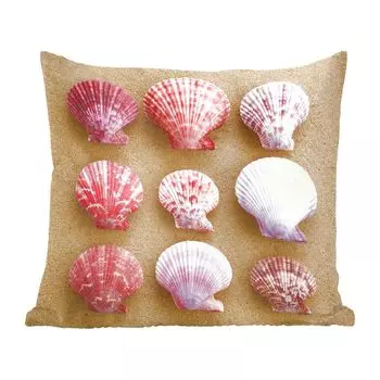 Декоративная подушка MuchoWow Диванная подушка Декоративная подушка для гостиной 45 x 45 см Ракушки - Розовый - Пляж - Чехлы на подушки - Декоративные чехлы на подушки - Декоративные чехлы на подушки
