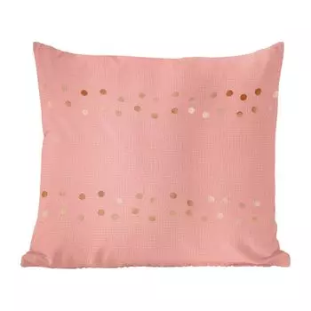 Декоративная подушка MuchoWow, диванная подушка, декоративная подушка для гостиной, 60 x 60 см, узор - точки - розовый - чехол на подушку - хлопчатобумажная ткань - декоративные наволочки