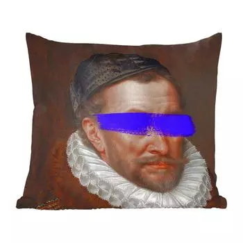 Декоративная подушка MuchoWow, диванная подушка, декоративная подушка для гостиной, 40 х 40 см, Вильгельм Оранский - арт - синий - чехлы на диванные подушки - без наполнителя