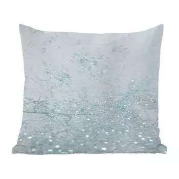Декоративная подушка MuchoWow, диванная подушка, декоративная подушка для гостиной, 60 х 60 см, мрамор, синий, блестки, чехол на подушку, хлопчатобумажная ткань, декоративные чехлы на подушки, мультиколор
