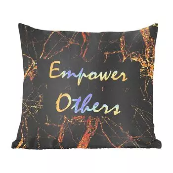 Декоративная подушка MuchoWow Диванная подушка Декоративная подушка для гостиной 60 x 60 см Quote - Power - Золото - Мрамор - Чехол на подушку - Хлопчатобумажная ткань - Декоративные наволочки