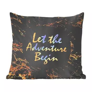 Декоративная подушка MuchoWow Диванная подушка Декоративная подушка для гостиной 45 x 45 см Цитата - Для улицы - Золото - Мрамор - Чехлы для подушек - Декоративные чехлы для подушек - Декоративные чехлы для подушек