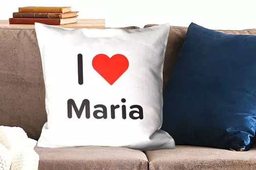 Декоративная подушка MuchoWow, диванная подушка, декоративная подушка для гостиной, 60 х 60 см, I love - Мэри - девочка - чехол на подушку - хлопчатобумажная ткань - декоративные наволочки, мультиколор