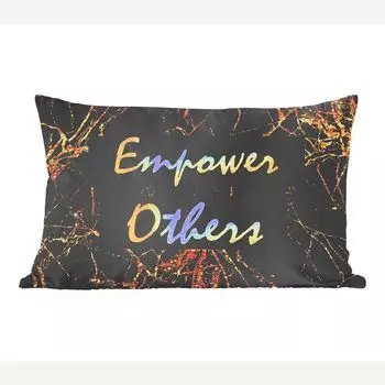 Декоративная подушка MuchoWow Диванная подушка Декоративная подушка для гостиной 60 x 40 см Quote - Power - Золото - Мрамор - Чехлы для подушек - Декоративные чехлы для подушек - Декоративные чехлы для подушек