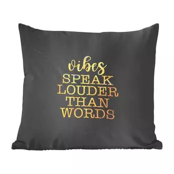 Декоративная подушка MuchoWow, диванная подушка, декоративная подушка для гостиной, 60 х 60 см, цитата - пословицы - золото - мрамор - чехол на подушку - хлопчатобумажная ткань - декоративные наволочки, мультиколор