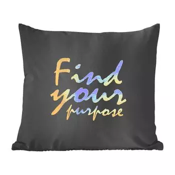 Декоративная подушка MuchoWow Диванная подушка Декоративная подушка для гостиной 45 x 45 см Quote - Life - Золотой - Черный - Чехлы на подушки - Декоративные чехлы на подушки - Декоративные чехлы на подушки