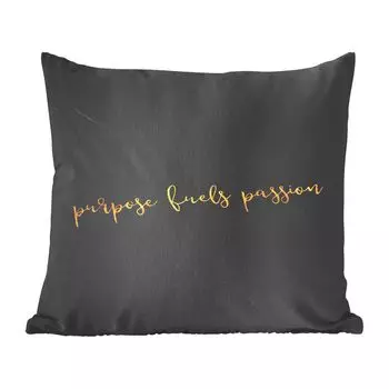 Декоративная подушка MuchoWow, диванная подушка, декоративная подушка для гостиной, 60 х 60 см, цитата - пословицы - золото - мрамор - чехол на подушку - хлопчатобумажная ткань - декоративные наволочки, мультиколор