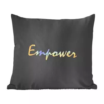 Декоративная подушка MuchoWow Диванная подушка Декоративная подушка для гостиной 60 x 60 см Quote - Performance - Золото - Черный - Чехол на подушку - Хлопчатобумажная ткань - Декоративные наволочки