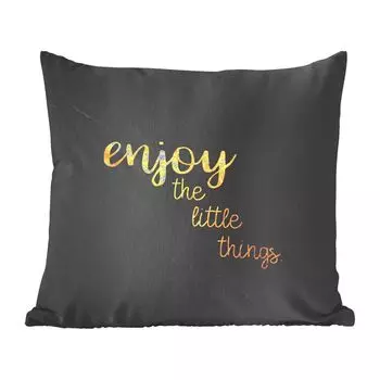 Декоративная подушка MuchoWow, диванная подушка, декоративная подушка для гостиной, 60 х 60 см, цитаты - пословицы - золото - мрамор - чехол на подушку - хлопчатобумажная ткань - декоративные наволочки, мультиколор