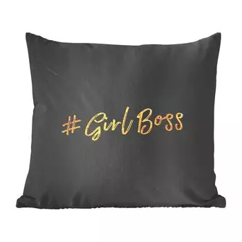 Декоративная подушка MuchoWow Диванная подушка Декоративная подушка для гостиной 60 x 60 см Цитаты - Для девочек - Золото - Мрамор - Чехлы на подушки - Хлопчатобумажная ткань - Декоративные наволочки