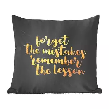 Декоративная подушка MuchoWow Диванная подушка Декоративная подушка для гостиной 50 x 50 см Цитата - Жизнь - Золото - Мрамор - Чехлы на подушки - Украшение - Спальня