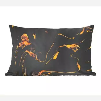 Декоративная подушка MuchoWow Диванная подушка Декоративная подушка для гостиной 60 x 40 см Узор - Золотой - Черный - Чехлы для подушек - Декоративные чехлы для подушек - Декоративные чехлы для подушек