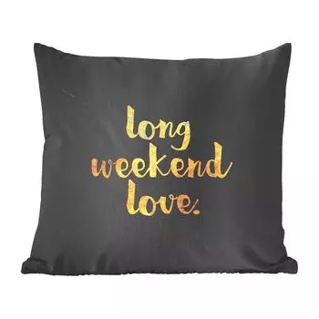 Декоративная подушка MuchoWow Диванная подушка Декоративная подушка для гостиной 60 x 60 см Цитаты - Любовь - Золото - Мрамор - Чехол на подушку - Хлопчатобумажная ткань - Декоративные наволочки