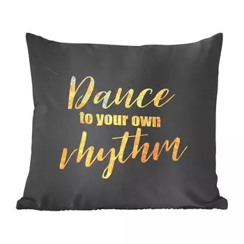 Декоративная подушка MuchoWow, диванная подушка, декоративная подушка для гостиной, 60 х 60 см, цитата - танец - мрамор - чехол на подушку - хлопчатобумажная ткань - декоративные наволочки