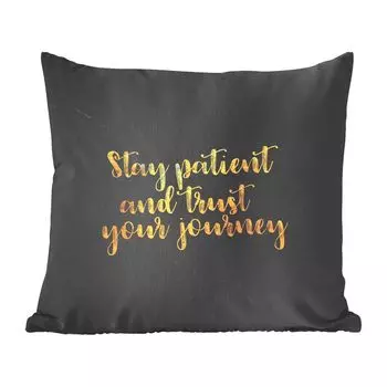 Декоративная подушка MuchoWow, диванная подушка, декоративная подушка для гостиной, 60 x 60 см, цитаты - мотивация - черный - мрамор - чехол на подушку - хлопчатобумажная ткань - декоративные наволочки