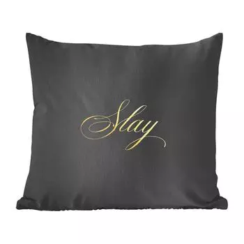Декоративная подушка MuchoWow Диванная подушка Декоративная подушка для гостиной 60 x 60 см Котировки - Мощность - Золото - Черный - Чехол на подушку - Хлопчатобумажная ткань - Декоративные наволочки