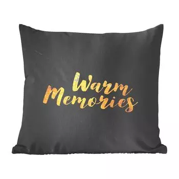 Декоративная подушка MuchoWow, диванная подушка, декоративная подушка для гостиной, 60 х 60 см, цитата - память - золото - мрамор - чехол на подушку - хлопчатобумажная ткань - декоративные наволочки