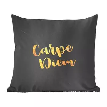 Декоративная подушка MuchoWow, диванная подушка, декоративная подушка для гостиной, 60 х 60 см, цитаты - пословицы - золото - мрамор - чехол на подушку - хлопчатобумажная ткань - декоративные наволочки, мультиколор