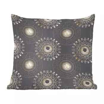Декоративная подушка MuchoWow Диванная подушка Декоративная подушка для гостиной 60 x 60 см Узор - Духовный - Золото - Чехол на подушку - Хлопчатобумажная ткань - Декоративные наволочки