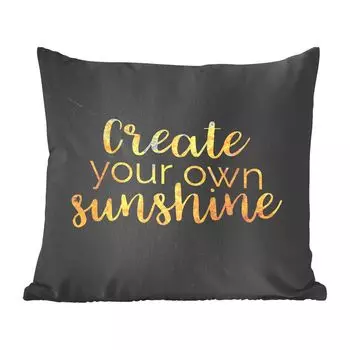 Декоративная подушка MuchoWow, диванная подушка, декоративная подушка для гостиной, 60 х 60 см, цитаты - солнце, золото, мрамор - чехол на подушку - хлопчатобумажная ткань - декоративные наволочки