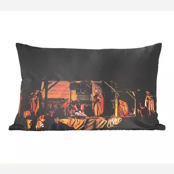 Декоративная подушка MuchoWow Диванная подушка Декоративная подушка для гостиной 60 x 40 см Криббедж - Рождество - Чехлы для подушек - Декоративные чехлы для подушек - Декоративные чехлы для подушек