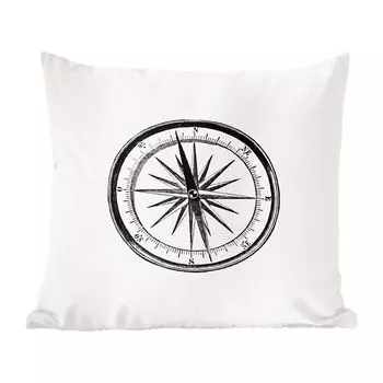 Декоративная подушка MuchoWow, диванная подушка, декоративная подушка для гостиной, 60 х 60 см, ретро, компас, винтаж, чехол на подушку, хлопчатобумажная ткань, декоративные чехлы на подушки